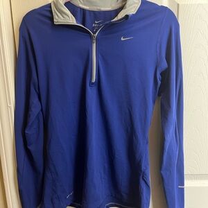 Nike Running Dri-Fit Womens S Violet Long Sleeve Fitted Athletic Wear Top Shirt
